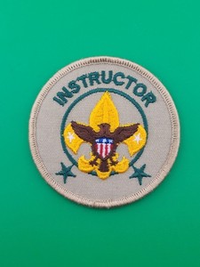 Instructor Tan Patch Plastic Back BSA Scouts America