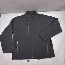Cripple Creek Ranchwear Jacket Mens Large Black Softshell Zip Up Outdoor Coat