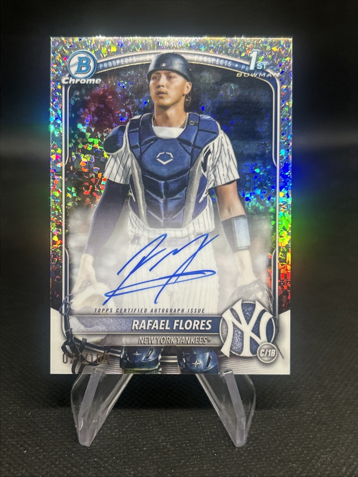 2025 Bowman 1st Chrome #CPA-RF Rafael Flores /100 Mini-Diamonds RC Auto Pirates