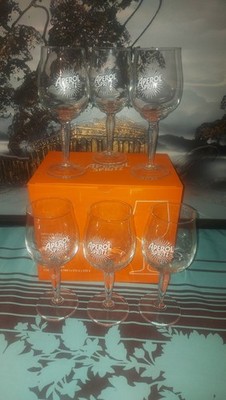 6er SET APEROL SPRITZ COKTAILGLÄSER Logo weiß - Neu im Originalkarton