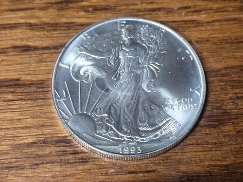 $1 American Silver Eagle Coin 1 oz BU - 1993 - FREE SHIPPING