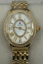 Michele Serein Oval Diamond 18K Gold-Plated Watch MWW21H000003