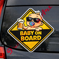 BABY ON BOARD Car 4" Funny Sticker Weatherproof Vinyl High Quality UV Resistant