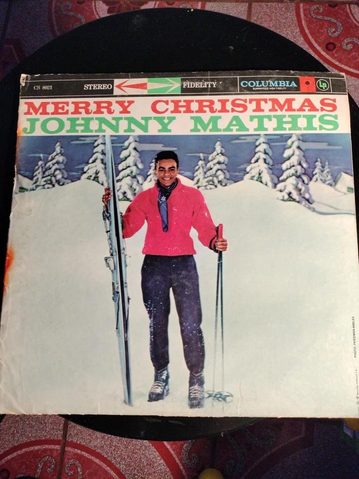 Merry Christmas Johnny Mathis Vinyl Record Album LP,  Columbia CS 8021 signed.  - Image 2 of 4