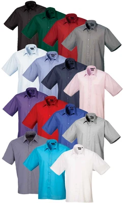 Easy Care Short Sleeve Poplin Polyester/Cotton Shirt by Premier - Image 1 of 3