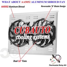 Universal 26 X 19 Aluminum Shroud 2x12 Fans Relay Cross Flow Style