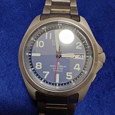 Citizen Promaster Land Radio Solar Titanium Navy Watch Japan Quartz Auth 045018