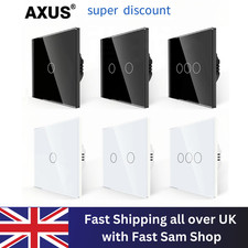 1/2/3Gang Light Touch Switch LED Panel Tempered Glass Wall Screen Smart-Switch