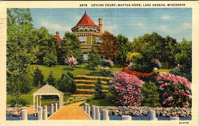 Postcard HOUSE SCENE Lake Geneva Wisconsin WI m/09 AM5660