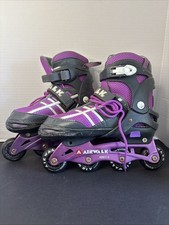 Airwalk Youth Purple Black In-Line Skates Roller Blades ABEC-5 Size 5-8