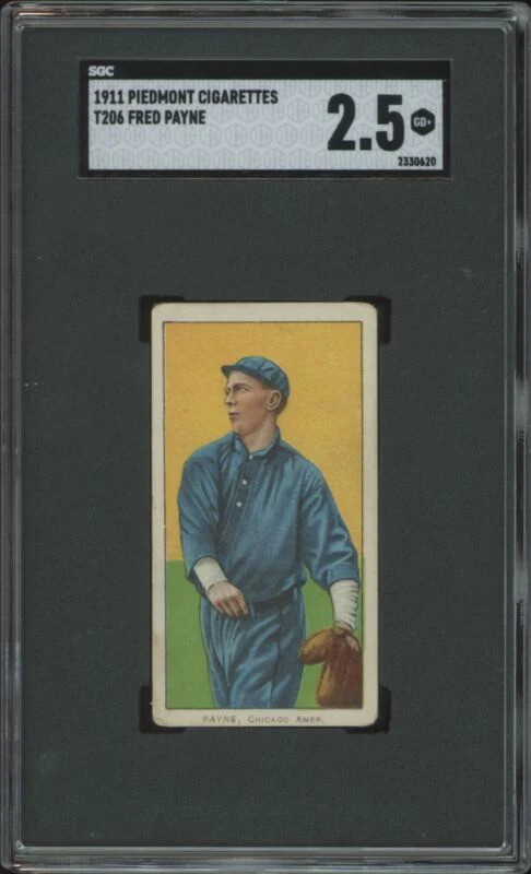 1909 T206 FRED PAYNE GOOD+ PIEDMONT 350-460 SGC 2.5 BASEBALL CHICAGO WHITE SOX