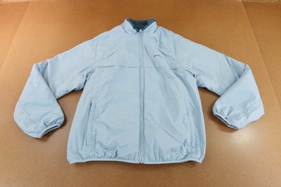 Iets Frans Womens Medium Blue Pocketed Full Zip Reversible Fleece Jacket New