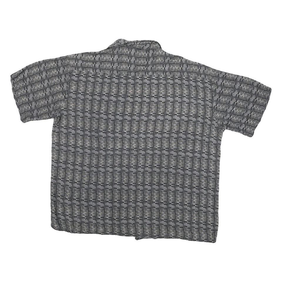 Camisa ALTERNATIVA Para Hombres Patrón Blanco y Negro Rayón XL Informal Manga Corta Foto 3 de 4