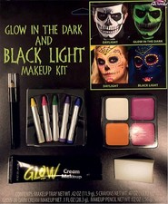 Glow in the Dark  Black Light .84 OZ, .1 FL OZ 9pc Skeleton Makeup Kit
