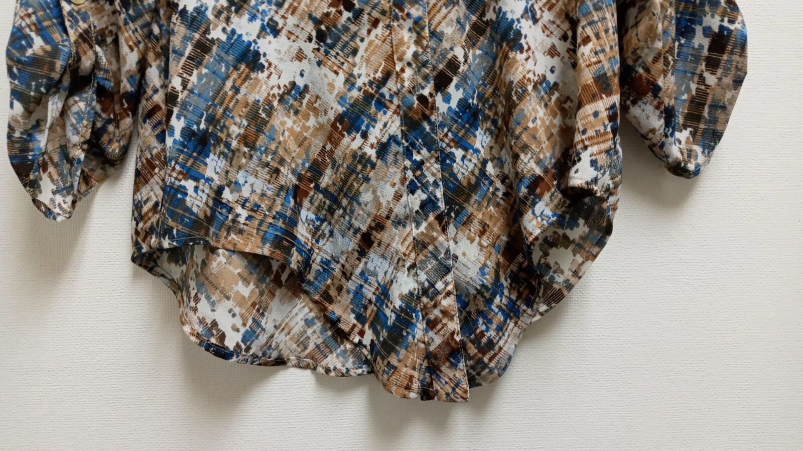 Ruby Rd. Blue & Brown Abstract Button Front 3/4 B… - image 3