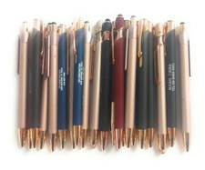 20ct Lot Misprint Metal Retractable Click Pens by Color: Mixed w/ROSE GOLD Trim