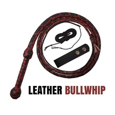 Genuine Kangaroo Hide Leather Bullwhip 04 to 16 Feet Long Indiana Jones Bullwhip