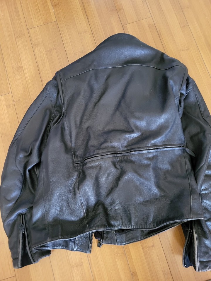 Harley Davidson Black Leather Embossed Motorcycle Jacket Size Large eBay