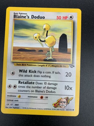 Blaine's Doduo 61/132 Common Pokemon Gym Challenge Unlimited WOTC NM 2000 - Picture 1 of 3