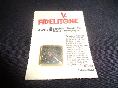 Reproductor de discos Fidelitone A-267 aguja zafiro fonógrafo estéreo zafiro no 23 - Imagen 3 de 3