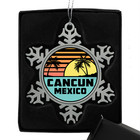 Pewter Finish Christmas Ornament Cancun Mexico Tropical Beach Ocean Souvenir 3"