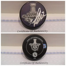 Luke Schenn Signed Tampa Bay Lightning 2020 Stanley Cup Champions Puck COA 