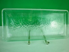 Servierplatte Kuchenplatte rechteckig Glas mit Muster 32,5 x15 cm kh209