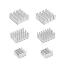 Silver Tone Aluminum Heatsink with Self Adhesive Pad for RPI 2 Set