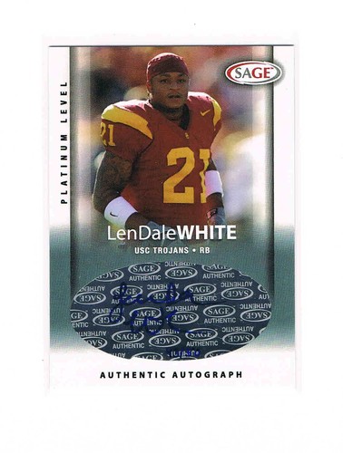 2006 SAGE Platinum Level LenDale White (43/50) Autograph - Picture 4 of 4