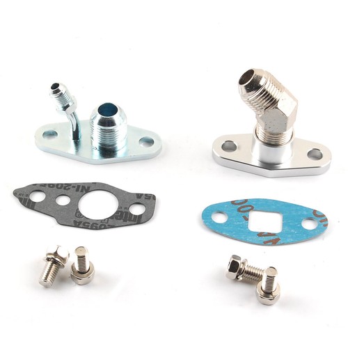 10AN Oil Feed & Drain Flange Kit For TOYOTA CT9 CT12 CT20 CT26 on 1JZ