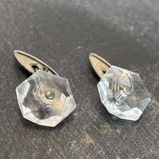 Rock Crystal Vintage Steel Cufflinks Spectacular G