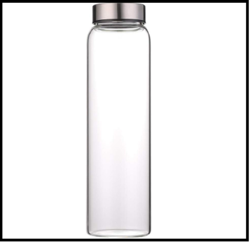 32 oz Glass Water Bottle High Borosilicate with Neoprene Sleeve Leak Proof Lid