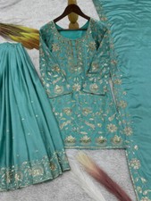 Classic Look Pure Chinnon Silk Top Palazzo With Dupatta For Women  Girls