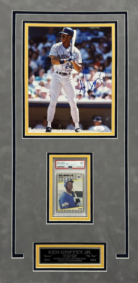KEN GRIFFEY JR AUTOGRAPHED SIGNED 8x10 PHOTO FRAMED W/GRADED RC JSA MARINERS - Image 2 of 4