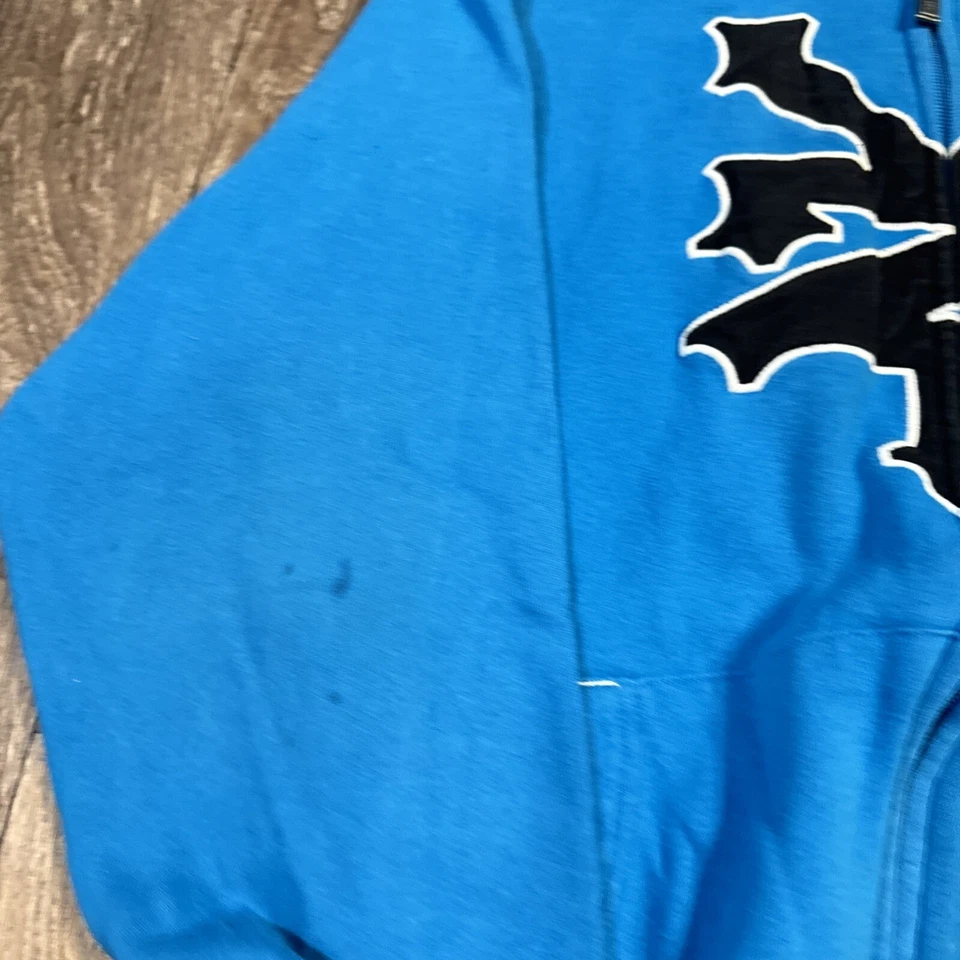 Vintage Y2K Cyber Goth Punk Emo Grunge Zoo York Blue Full Zip Hoodie Youth XL - Image 4 of 4
