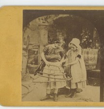 Making a Krinoline - Victorian Genre Stereoview c1865