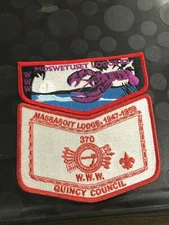 MOSWETUSET LODGE 52 MASSASOIT LODGE 1947-1959 QUINCY COUNCIL TWO PIECE SET 