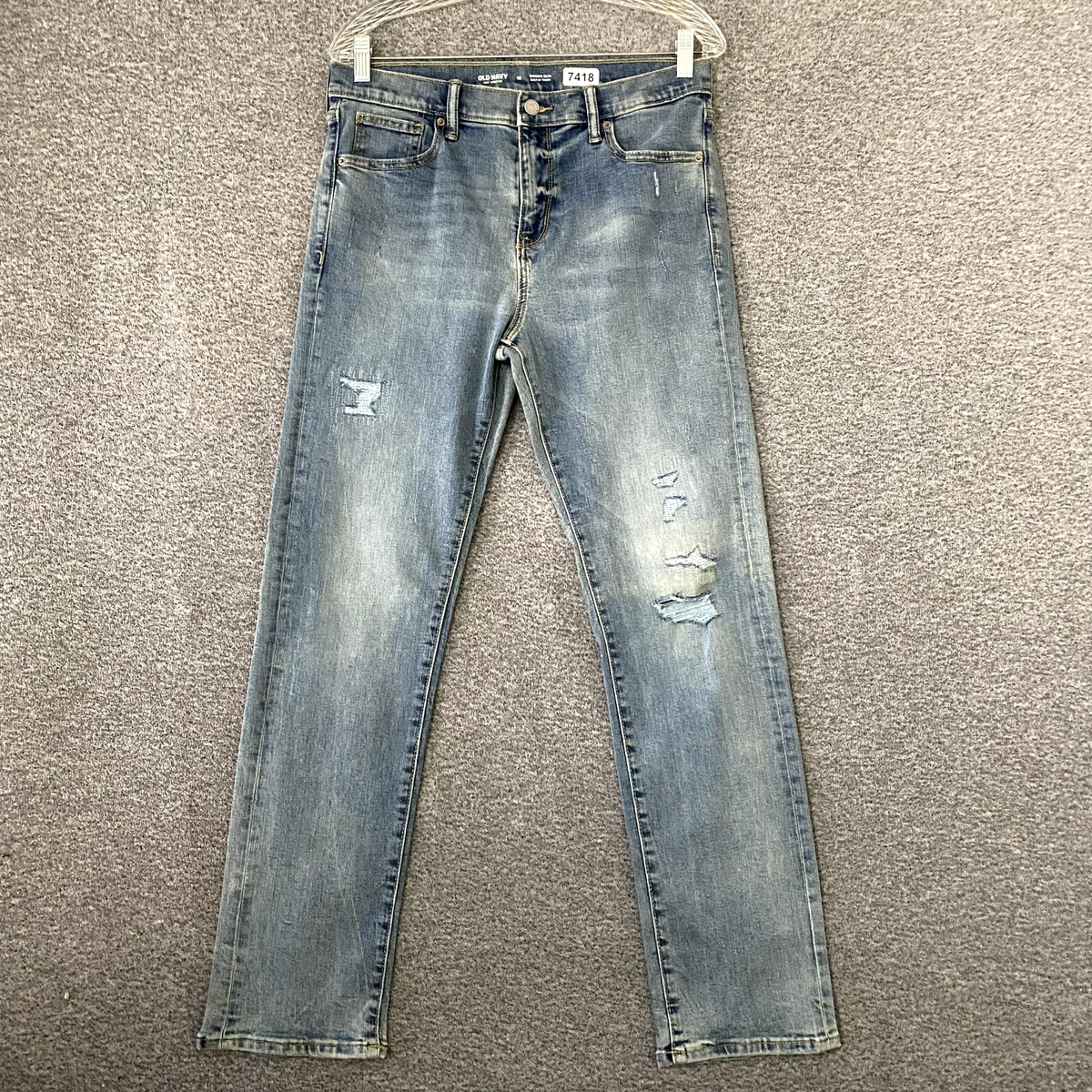 Old Navy Boys Size 18 Blue Stretch Denim Karate Slim Straight Leg