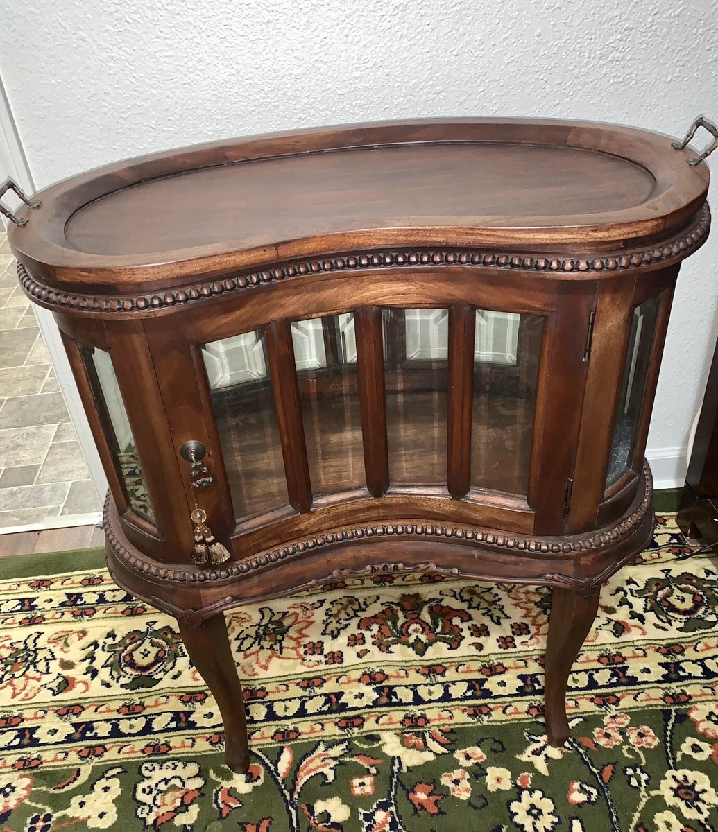 Vintage Antique Kidney Tea Table Dry Bar With Removable Tray