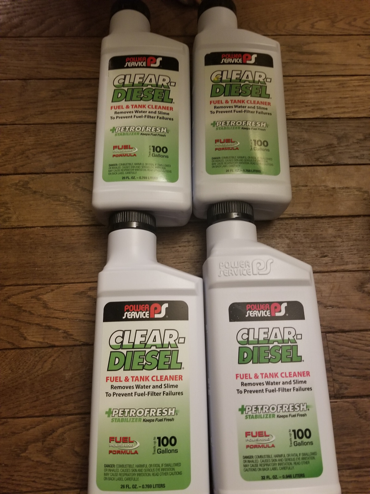 4 Power Service 9226 Clear Diesel Fuel and Tank Cleaner, 26 oz each