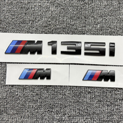 Set Gloss Black Side Fender M Performance Badge For Car F20 F21 F40 M135i Emblem