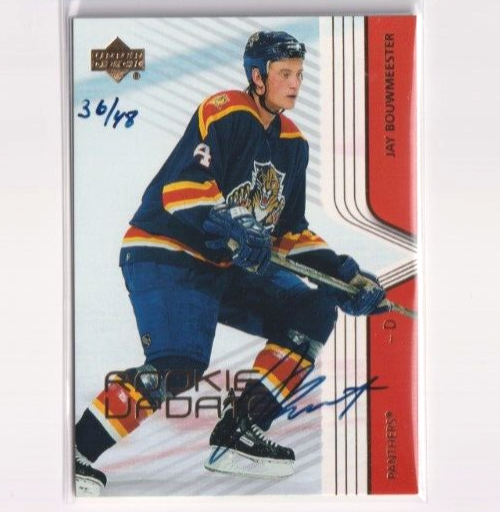 2004-05 UD SP Authentic Jay Bouwmeester Auto Buyback /48 Panthers