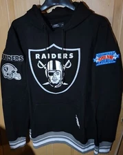 RAIDERS THROWBACK SUPERBOWL XVII MEGA LOGO HOODIE MEDIUM