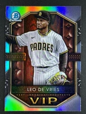 LEO DE VRIES 2025 Bowman #VIP-14 VIP Chrome Insert San Diego Padres
