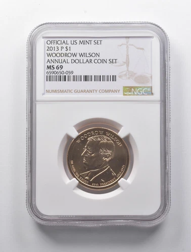 MS69 2013-P Woodrow Wilson Presidential Dollar Annual Dollar Coin Set NGC *9063
