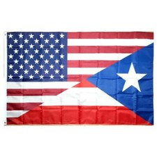 US Flag Puerto Rico Flag 3 X 5 Feet W/ Brass Grommet Free Ship