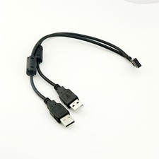 30CM/1FT 10 Pin Motherboard Female Header to Dual USB 2.0 A Male Dupont Y Cable