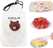 100Pcs Plastic Wrap Food Wraps Covers Reusable Elastic Fresh Keeping Bag.
