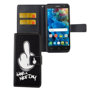 Handyhülle Schutz Case für Alcatel Pop 4 Cover Tasche Wallet Etui Handyhülle