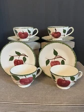 Vintage Blue Ridge Quaker Apple China Hand Painted Cup & Saucer Price Is Each